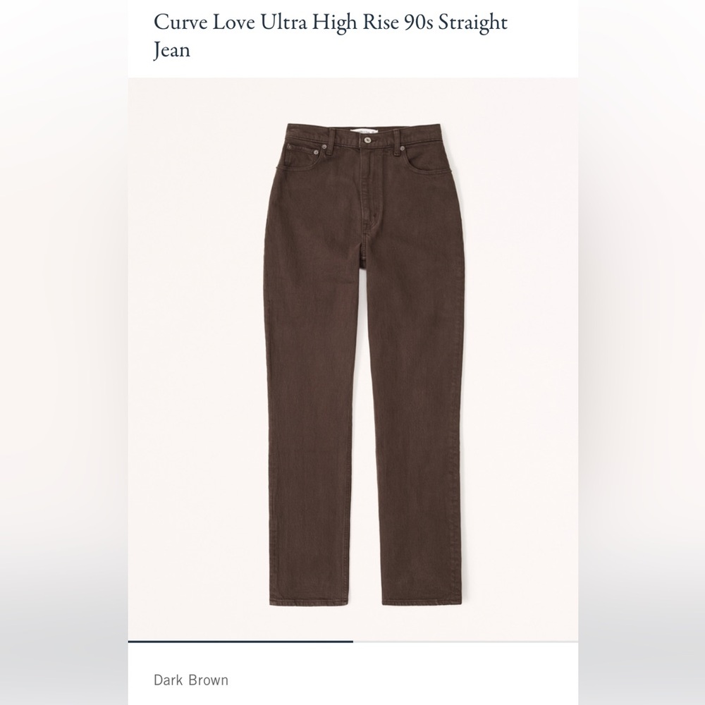 Abercrombie 90s Straight Ultra High Rise Jeans in Dark Brown